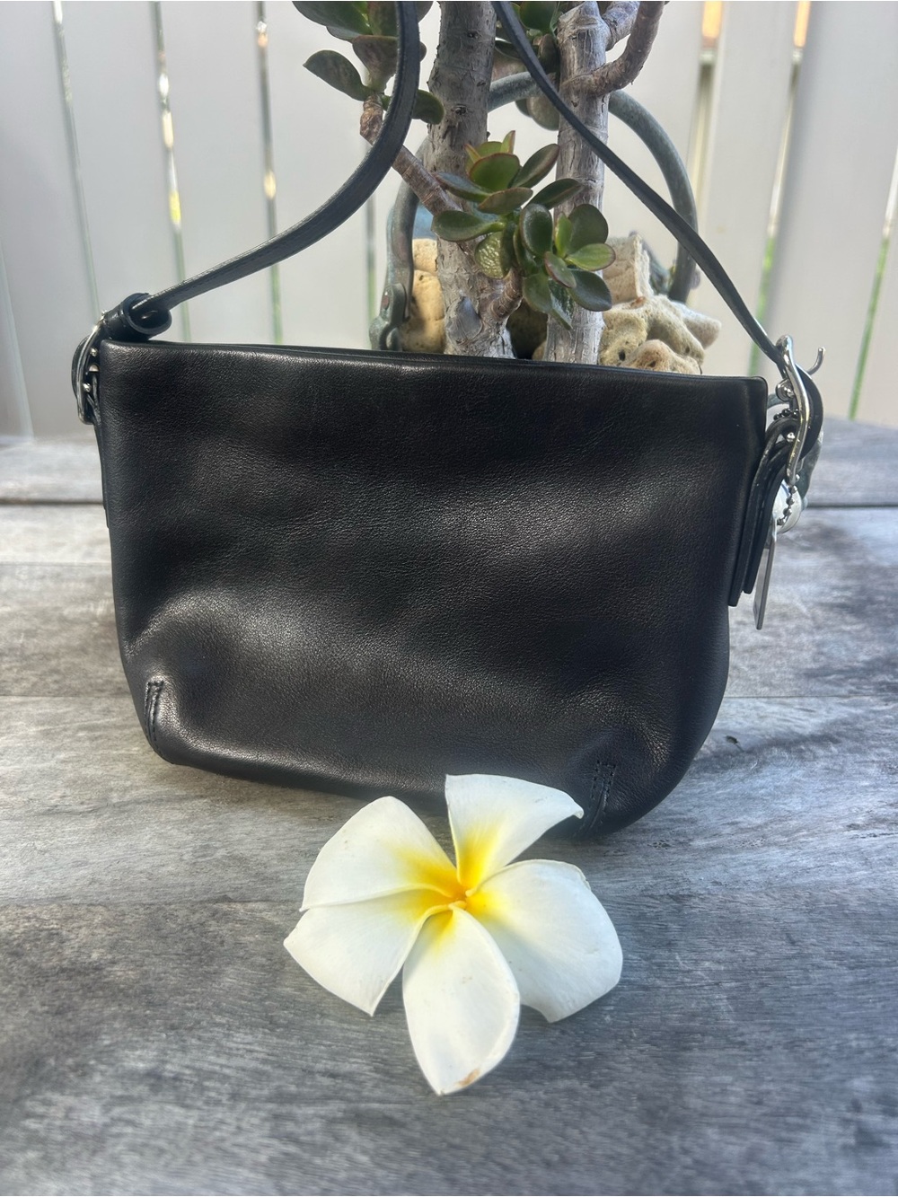 Coach Authentic Y2K Black supple soft leather mini bag